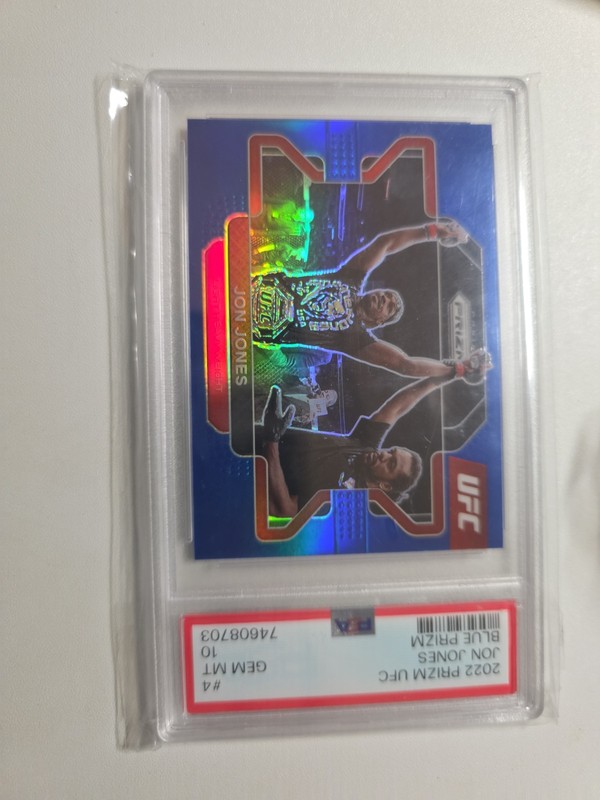 2022 Panini Prizm UFC Jon Jones Blue Prizm /199 PSA 10 #4 view 2