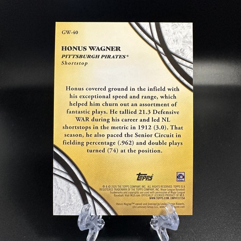2026 Topps Series 2 - Honus Wagner Glove Work #GW-40 Pirates view 2