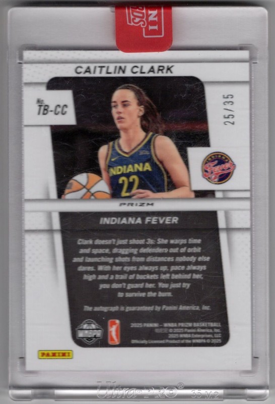 2025 PANINI WNBA PRIZM PINK PULSAR AUTO INDIANA FEVER - CAITLIN CLARK 35/35 view 2
