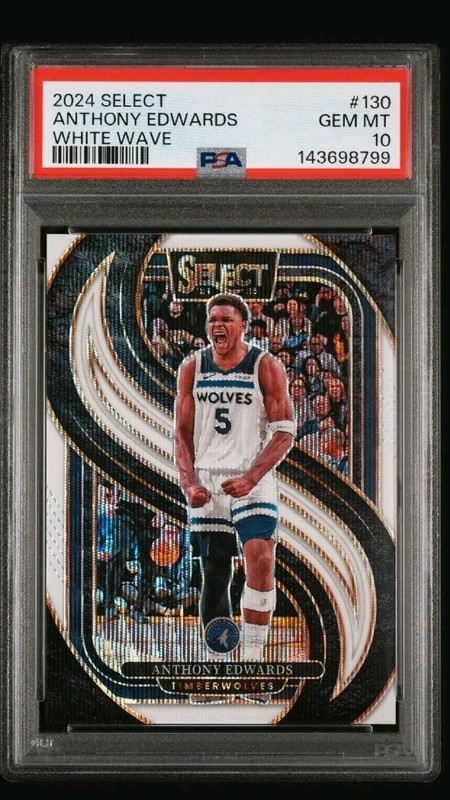 2024 Select Anthony Edwards White Prizm /99 PSA 10 4A