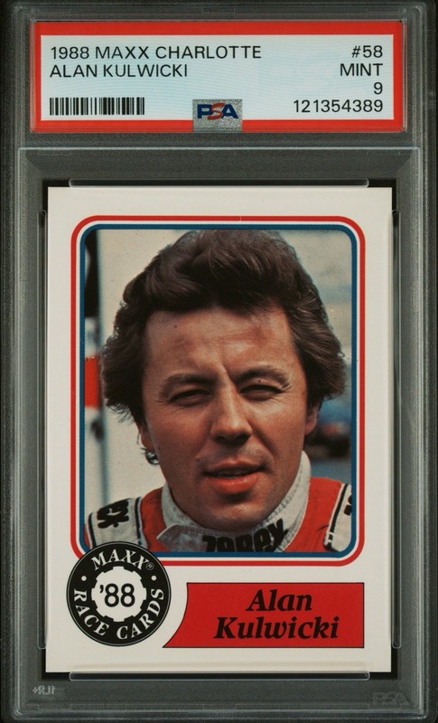 1988 Maxx Charlotte Alan Kulwicki NASCAR Rookie Card #58 Graded PSA 9