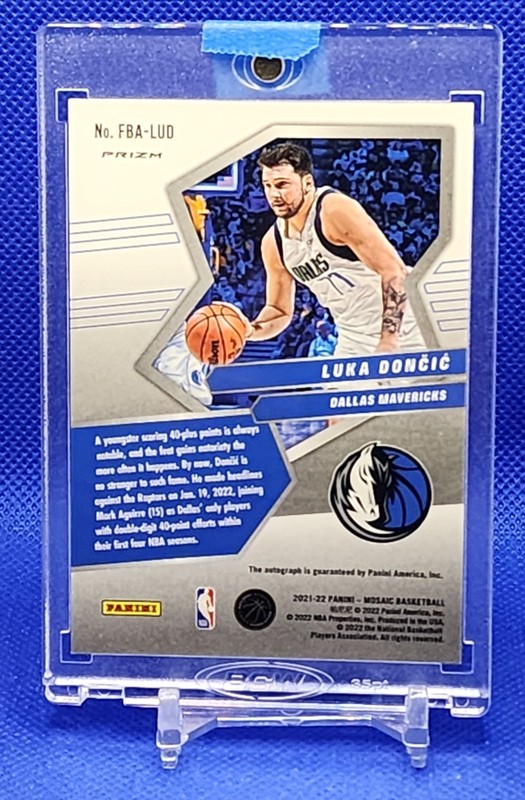 2021-22 Mosaic Luka Doncic Silver Prizm Fast Break Disco On-card AUTO view 2