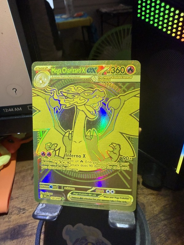 Mega Charizard X ex Gold Hyper Rare 130/094 Pokemon Phantasmal Flames English