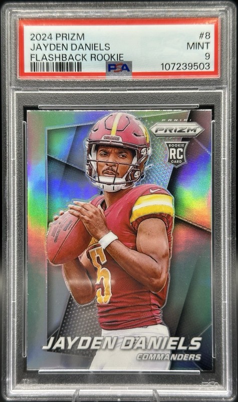 2024 Panini Prizm Jayden Daniels Rookie Flashback Silver #8 PSA 9 MINT (RC)