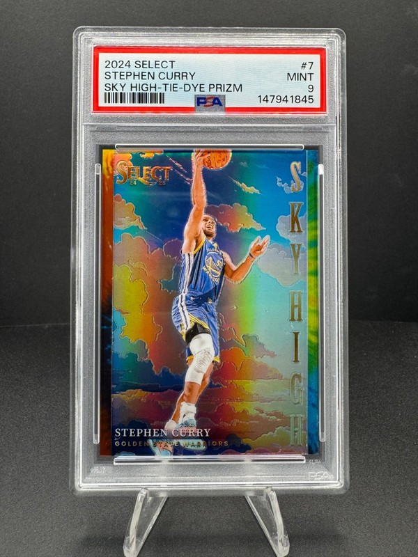 2024-25 Select Stephen Curry Sky High Tie-Dye /25 PSA 9 Warriors SSP CHEF CURRY!