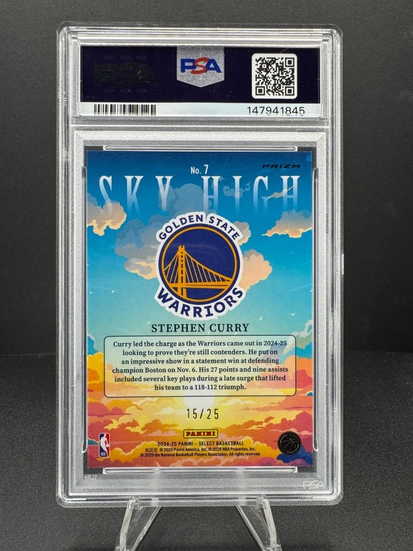 2024-25 Select Stephen Curry Sky High Tie-Dye /25 PSA 9 Warriors SSP CHEF CURRY! view 2