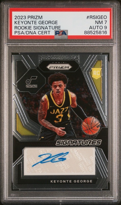 Panini Prizm 2023-24 Keyonte George RC Auto Rookie Signatures #RSI-GEO PSA 7