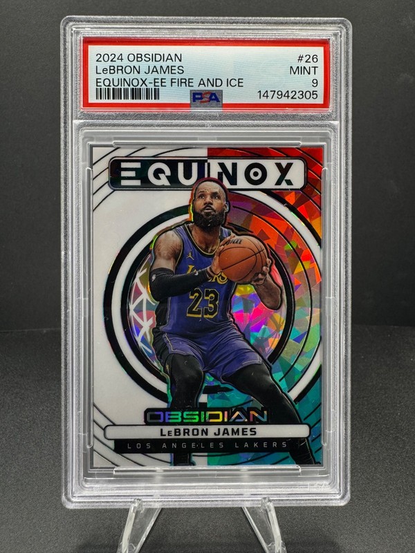 2024-25 Obsidian LeBron James Equinox Fire and Ice /30 PSA 9 LA Lakers SSP