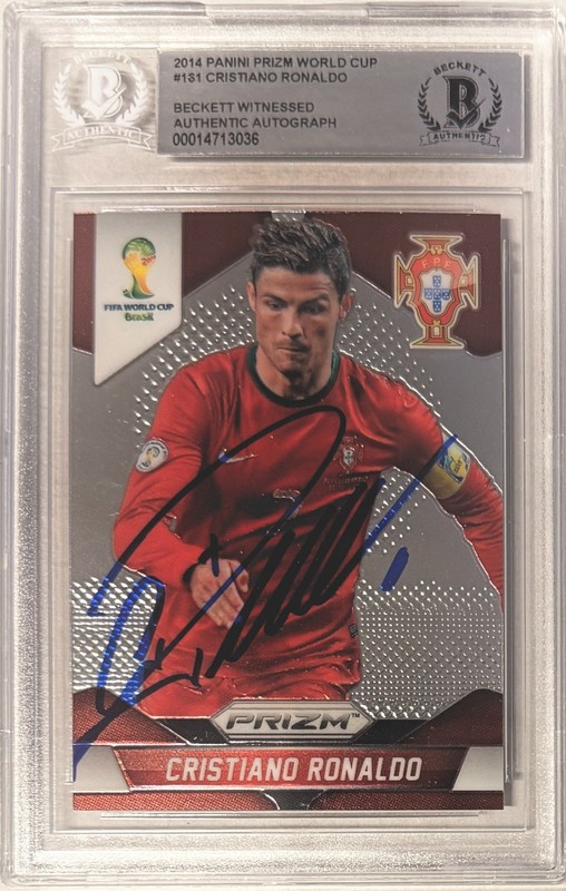 2014 Panini Prizm World Cup Signed Cristiano Ronaldo #161 Portugal Beckett BAS