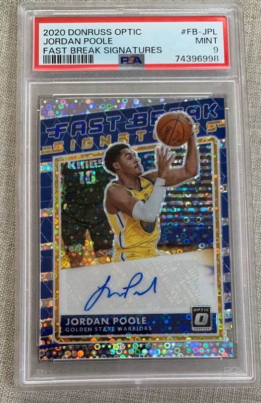 2020-21 Panini Optic Fast-break Jordan Poole Auto-PSA 9-Signed-Autograph-Warrior