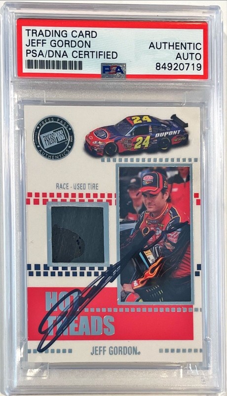 2008 Press Pass VIP Jeff Gordon Race Used Tire Signed Auto Card PSA/DNA