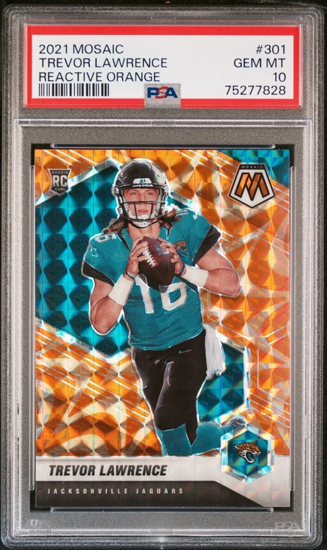 Trevor Lawrence 2021 Mosaic Reactive Orange Rookie Card #301 PSA 10 Gem Mint