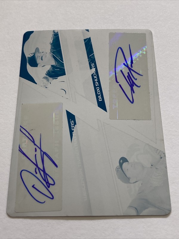 2016 Topps Pro Debut Orlando Arcia and Cody Ponce Auto Cyan Printing Plate 1/1