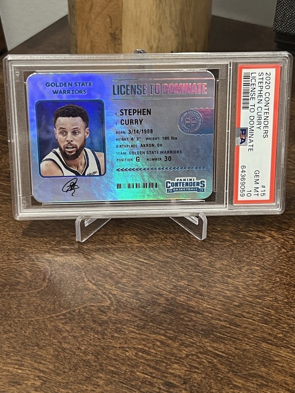 2020-21 Panini Contenders Stephen Curry License to Dominate Case Hit #15 PSA 10