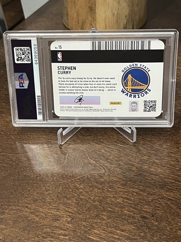 2020-21 Panini Contenders Stephen Curry License to Dominate Case Hit #15 PSA 10 view 2