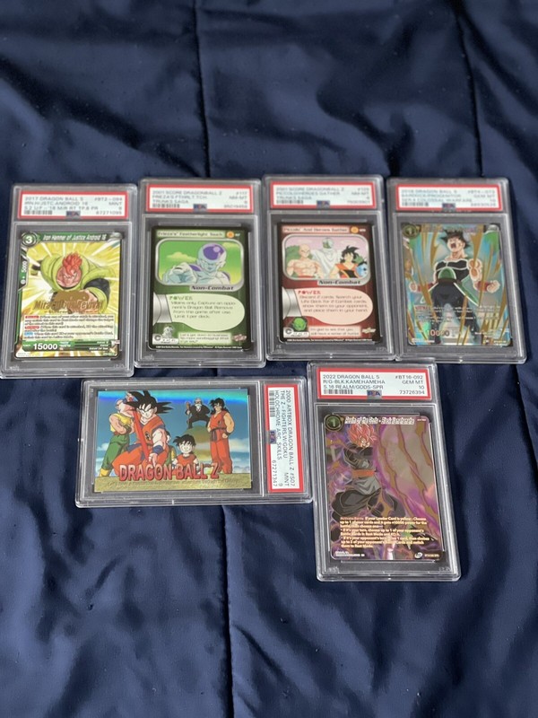 Dragon Ball Z PSA Graded Cards Bundle (6 Cards) Goku, Frieza, Android 16, Piccol