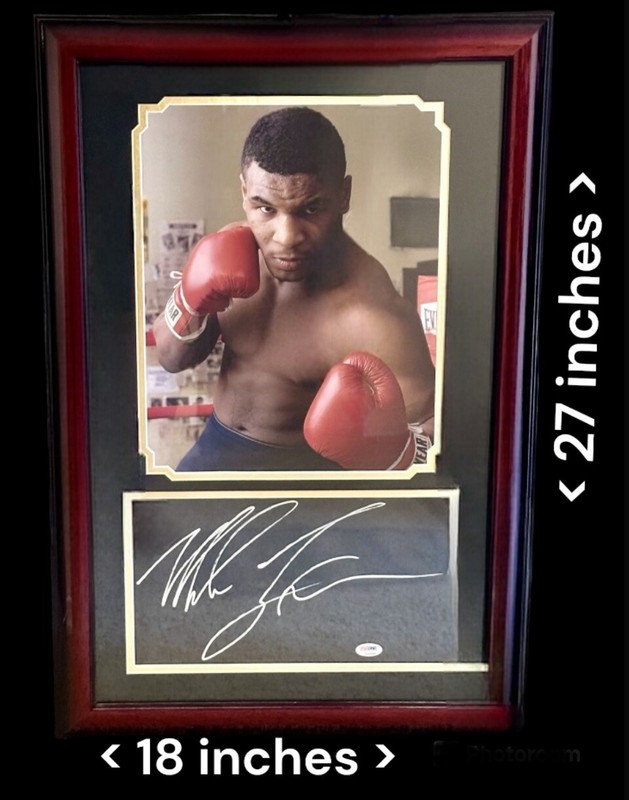 MIKE TYSON AUTOGRAPHED SIGNED 27x18 CUT MATTED BOXING PHOTO FRAMED PSA/DNA COA view 2