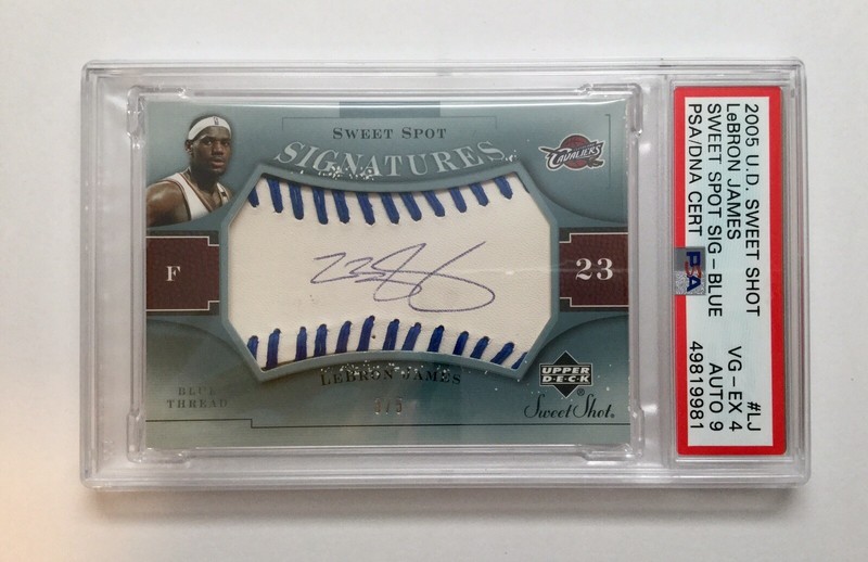 2005 UD Sweet Shot Spot LeBron James Blue PSA/DNA Auto Signed Card