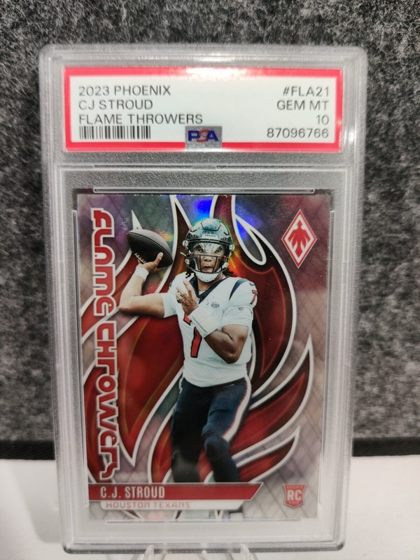 2023 Panini Phoenix Flame Throwers CJ Stroud RC Rookie PSA 10 GEM MINT TEXANS