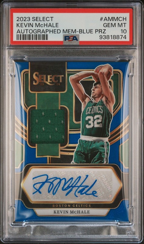 PSA 10 💎 2023-24 Panini Select Kevin McHale /49 Blue Prizm GAME WORN Patch Auto