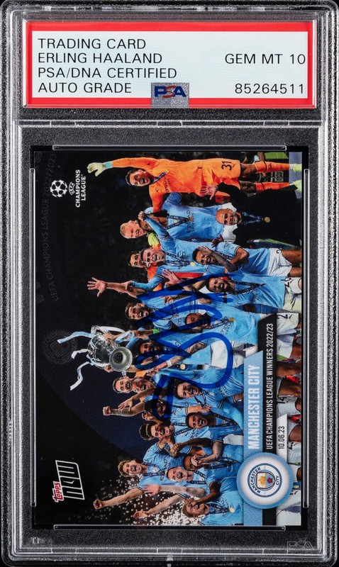 2023 Topps NOW UCL Erling Haaland #117 PSA 10 GEM MT Auto Grade