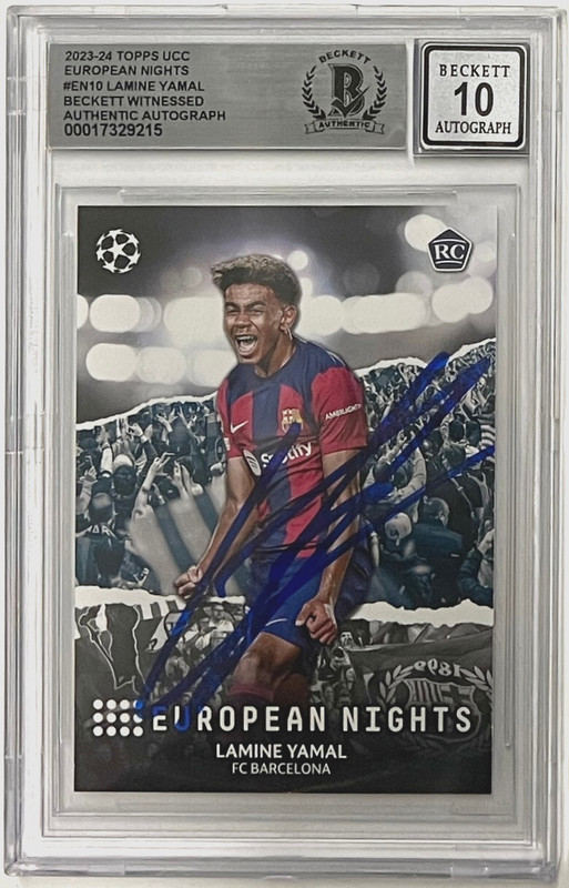 2023-24 Topps UCC European Nights #EN10 Lamine Yamal Signed RC Beckett Auto 10 view 2