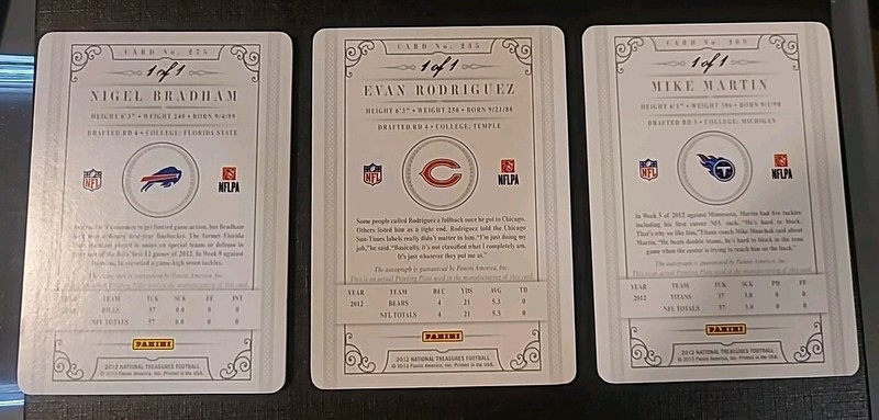 3x 1/1 2012 National Treasures PRINTING PLATE Auto Rodriguez Bradham Martin view 2
