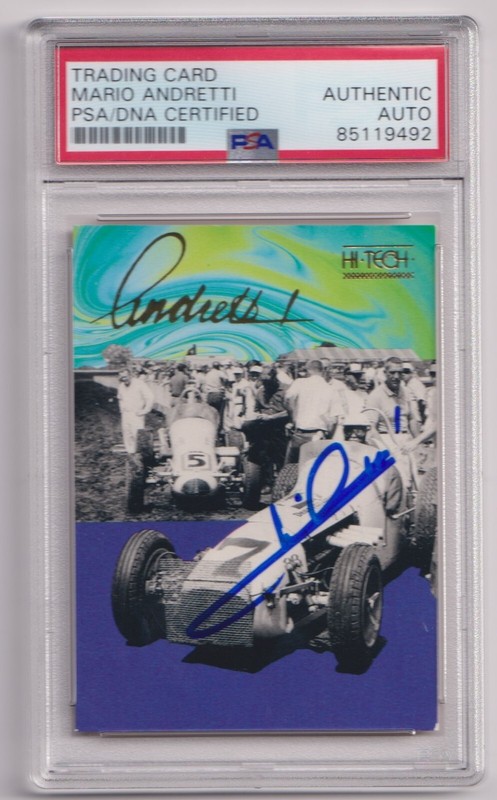 MARIO ANDRETTI 1992 Hi-Tech #11 Signed AUTO Card PSA DNA Certified F1 Racing