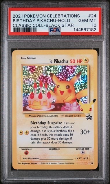 PSA 10 Birthday Pikachu Holo #24 Celebrations Classic Pokémon 2021