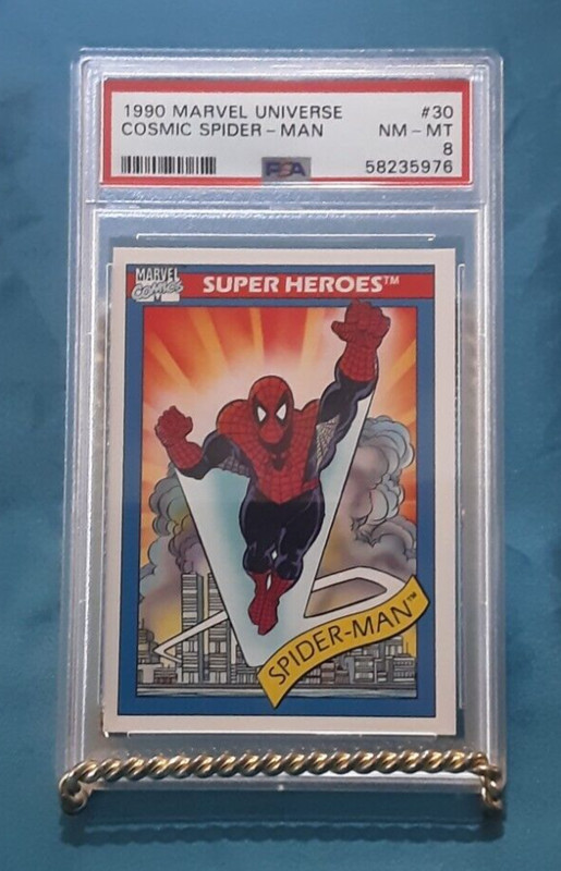 1990 Cosmic Spiderman PSA 8 Marvel Universe #30 Trading Card