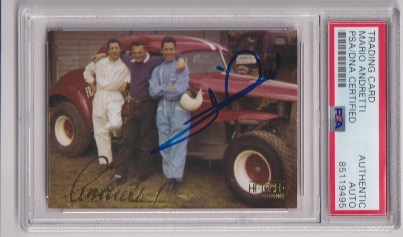 MARIO ANDRETTI 1992 Hi-Tech #2 Signed AUTO Card PSA DNA Certified F1 Racing