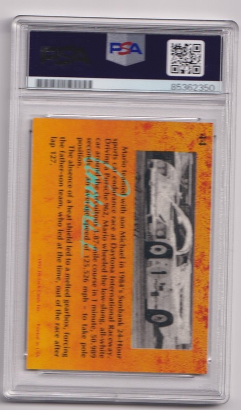 MARIO ANDRETTI 1992 Hi-Tech #44 Signed AUTO Card PSA DNA Certified F1 Racing view 2