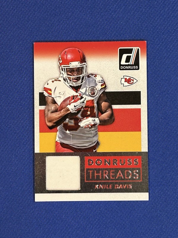 2015 Panini Donruss Threads Knile Davis #DT-KD Game Used Jersey Card Relic