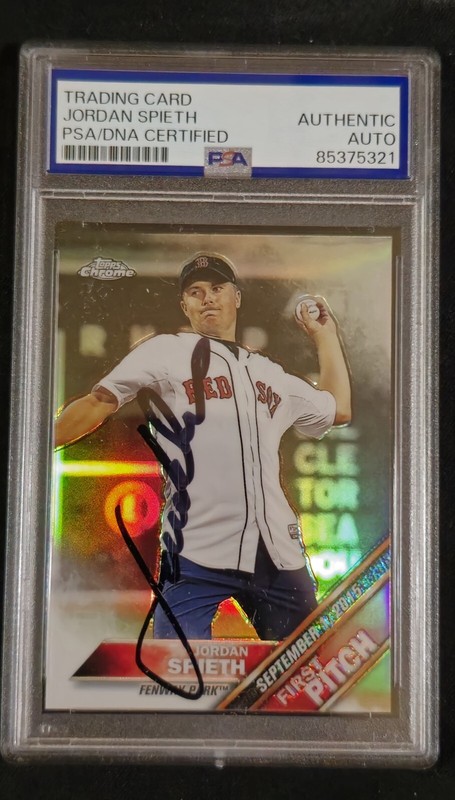 Jordan Spieth Signed 2016 Topps Chrome Refractor First Pitch PSA Slabbed Golf