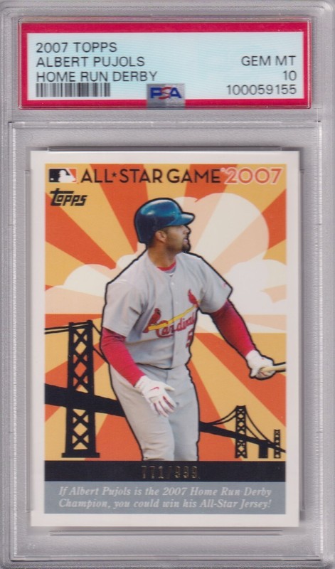 2007 Topps Home Run Derby ALBERT PUJOLS PSA 10 GEM MT /999 *LOW POP* VERY RARE