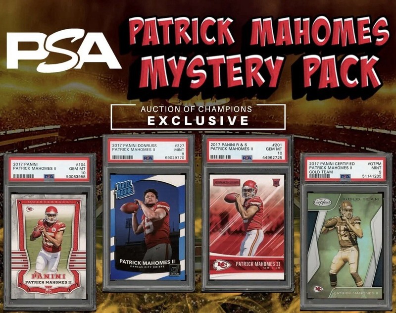 Patrick Mahomes Mystery Pack  - PSA 10 Mahomes Guaranteed + NFL Rooks view 2