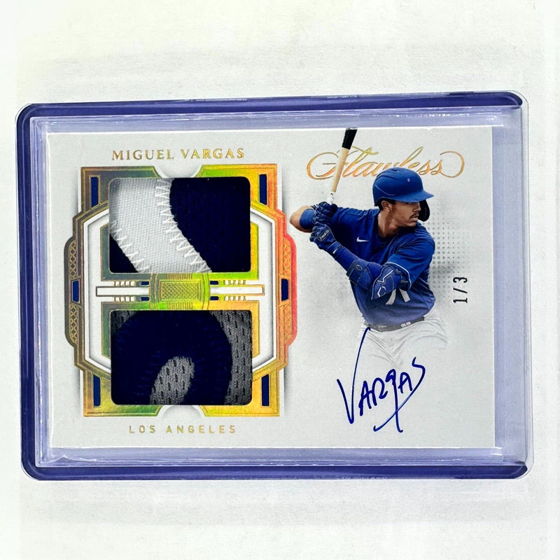 2022 Panini Flawless Ruby Miguel Vargas ROOKIE GAME-USED PATCH AUTO 1/3