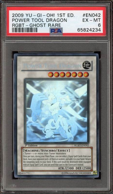 Yu-Gi-Oh! Power Tool Dragon 1st Edition Ghost Rare RGBT-EN042 PSA 6