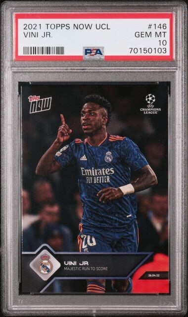 VINICIUS JR * PSA 10 * 2021 TOPPS NOW * MAJESTIC SCORING RUN * REAL MADRID #146