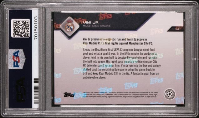 VINICIUS JR * PSA 10 * 2021 TOPPS NOW * MAJESTIC SCORING RUN * REAL MADRID #146 view 2
