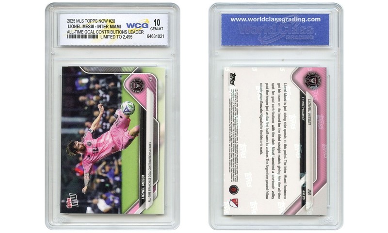 2025 MLS Topps LIONEL MESSI Miami Card #28 Goal Contributions Leader GEM MINT 10 view 2