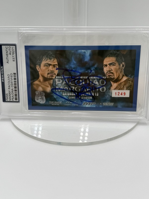 Manny Pacquiao Vs Margarito PSA Autographed Admission Ticket Cowboys stadium
