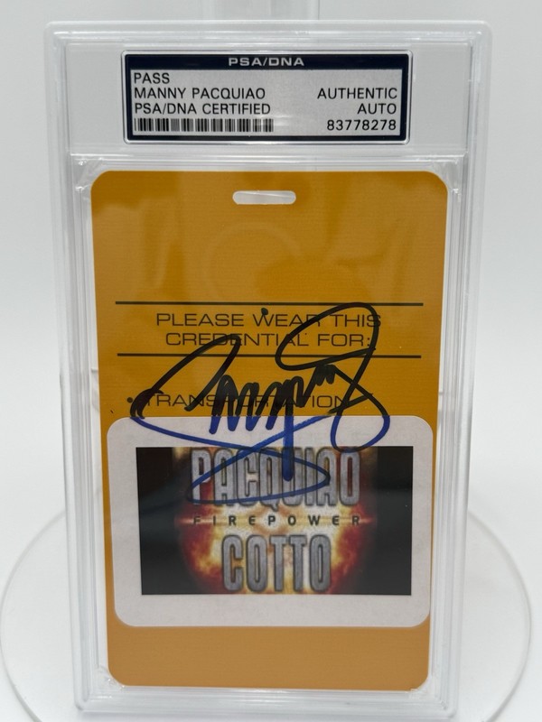  Manny Pacquiao vs Cotto Signed Autographed PSA VIP Wynn Ticket 