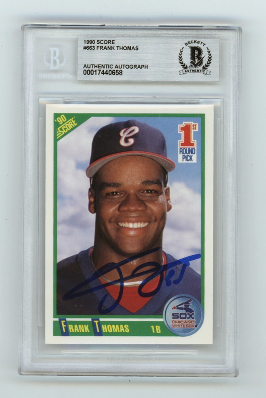 Frank Thomas 1990 Score #663 Rookie RC Signed Beckett BGS BAS Auto White Sox