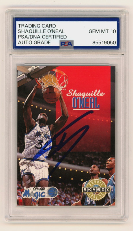 Shaquille O'Neal 1992-93 Skybox #382 Rookie RC Signed PSA 10 Auto Magic Shaq
