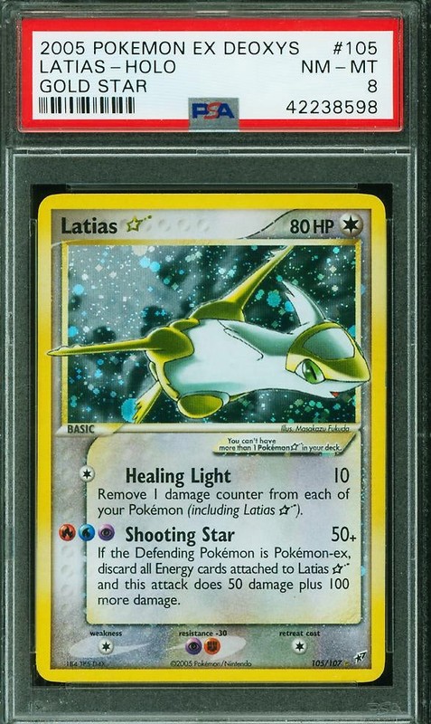 2005 POKEMON EX DEOXYS GOLD STAR #105 LATIAS HOLO PSA 8