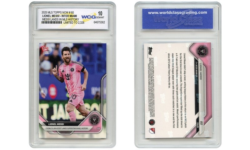 2025 MLS Topps Now LIONEL MESSI MLS History Card #60 - Graded GEM MINT 10