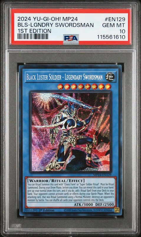 2024 Yu-Gi-Oh Black Luster Soldier - Legendary Swordsman EN129 PSA 10 (Aug 25)
