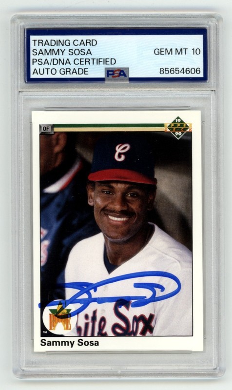 Sammy Sosa 1990 Upper Deck #17 Signed Rookie RC PSA 10 Auto Chicago White Sox
