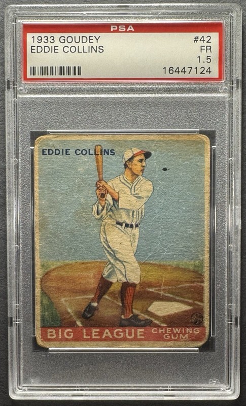 1933 Goudey Eddie Collins #42 PSA 1.5 Philadelphia Athletics Chicago White Sox